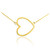 14K Gold Sideways Open Heart Necklace