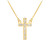 14k Gold Small Cross Necklace with Diamonds