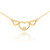 14K Gold Triple Heart Necklace with CZ