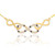 14k Gold Triple Infinity Necklace with Clear and Black Diamonds