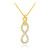 Vertical infinity necklace with clear cubic zirconia in 14k gold.