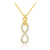Vertical infinity diamond necklace in 14k gold.