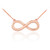 14K Half Satin Solid Rose Gold Infinity Necklace