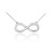 14K Half Satin Solid White Gold Infinity Necklace