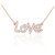14K Rose Gold "Love" CZ Necklace