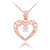 14K Rose Gold 15 Anos Heart CZ Pendant Necklace