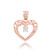 14K Rose Gold 15 Anos Heart CZ Pendant Necklace