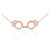 Handcuffs necklace with diamond accents in 14k rose gold.