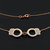 Handcuffs necklace with diamond accents in 14k rose gold.