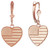 14K Rose Gold Heart Shape USA Flag Earrings