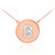 Letter "B" disc necklace with diamonds in 14k rose gold.