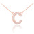 14k Rose Gold Letter "C" Diamond Initial Necklace