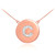 Letter "C" disc necklace with diamonds in 14k rose gold.