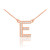 14k Rose Gold Letter "E" Diamond Initial Necklace