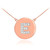 Letter "E" disc necklace with diamonds in 14k rose gold.
