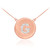 Letter "G" disc necklace with diamonds in 14k rose gold.