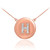 Letter "H" disc necklace with diamonds in 14k rose gold.