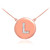 Letter "L" disc necklace with diamonds in 14k rose gold.