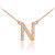 14k Rose Gold Letter "N" Diamond Initial Monogram Necklace