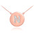 Rose Gold Letter "N" Initial Diamond Disc Necklace