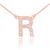 14k Rose Gold Letter "R" Diamond Initial Necklace