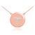 14k Rose Gold Letter "T" Initial Diamond Disc Necklace