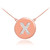 14k Rose Gold Letter "X" Initial Diamond Disc Necklace
