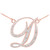 14k Rose Gold Letter Script "D" Diamond Initial  Necklace