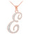 14k Rose Gold Letter Script "E" Diamond Initial Pendant Necklace