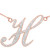 14k Rose Gold Letter Script "H" Diamond Initial Necklace