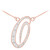 14k Rose Gold Letter Script "O" Diamond Initial Necklace