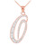 14k Rose Gold Letter Script "O" Diamond Initial Pendant Necklace