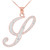 14k Rose Gold Letter Script "Y" Diamond Initial Pendant Necklace