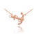 14K Rose Gold Sideways Anchor Diamond Necklace