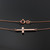 14K Rose Gold Sideways Cross Cute Diamond Necklace