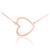 14K Rose Gold Sideways Open Heart Necklace