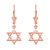 14k Rose Gold Star of David Earrings