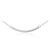 14K Solid White Gold Curved Bar Necklace