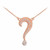 14K Textured Rose Gold Diamond Question Mark Necklace