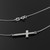 14K White Gold CZ Sideways Cross Cute Necklace