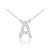 14k White Gold Letter "A" Diamond Initial Monogram Necklace