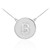 Letter "B" disc necklace with diamonds in 14k white gold.