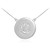 Letter "C" disc necklace with diamonds in 14k white gold.