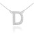14k White Gold Letter "D" Diamond Initial Necklace