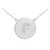Letter "F" disc necklace with diamonds in 14k white gold.