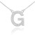 14k White Gold Letter "G" Diamond Initial Necklace