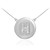 Letter "H" disc necklace with diamonds in 14k white gold.