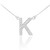 14k White Gold Letter "K" Diamond Initial Necklace