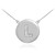 Letter "L" disc necklace with diamonds in 14k white gold.