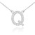 14k White Gold Letter "Q" Diamond Initial Necklace